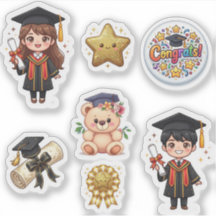 Autocollant Chibi Garçon et Fille de Remise des Di
