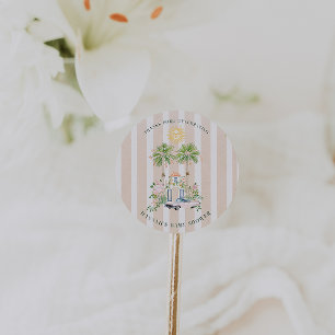 Autocollant Chic Rétro Baby Shower Palm Springs   