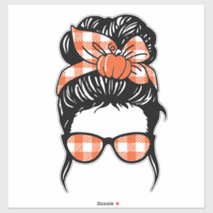 Autocollant Chignon Ébouriffé Citrouille – Nœud Pa