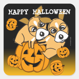 Autocollant Chihuahau 1 de Jack-o'-lantern