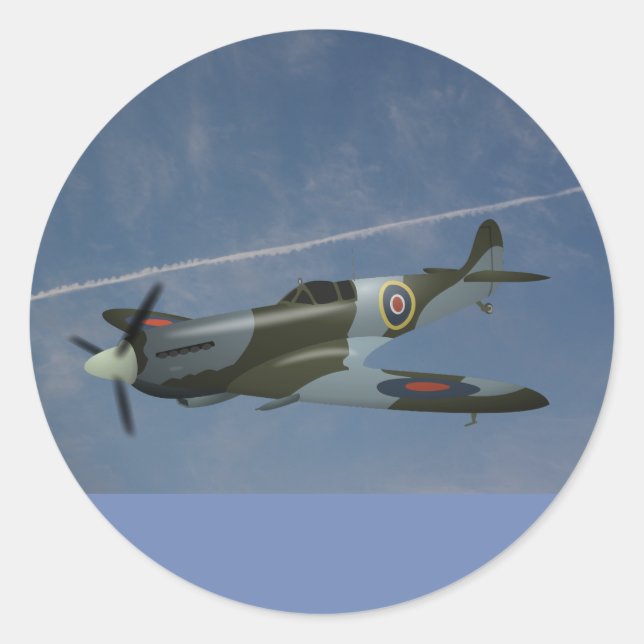 Autocollant ciel et avion (Devant)