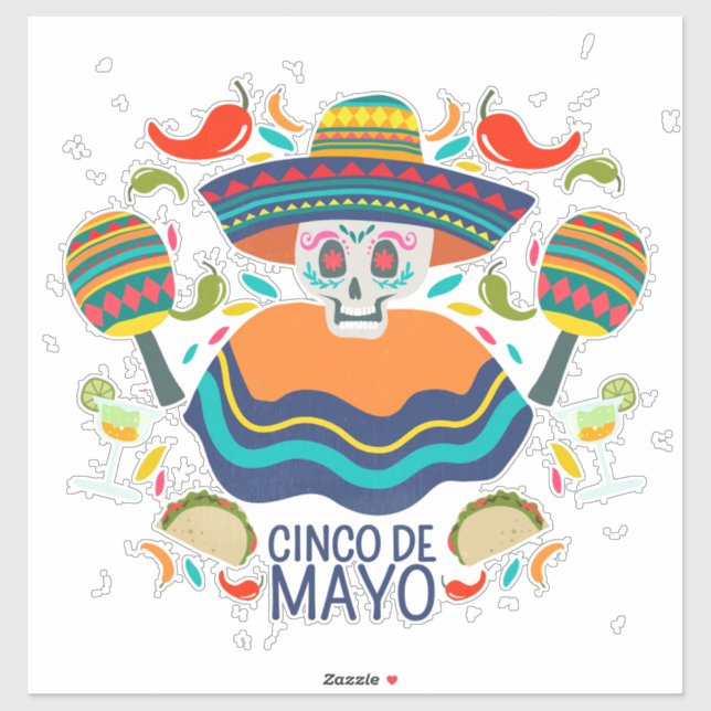 Autocollant Cinco De Mayo (Feuille)