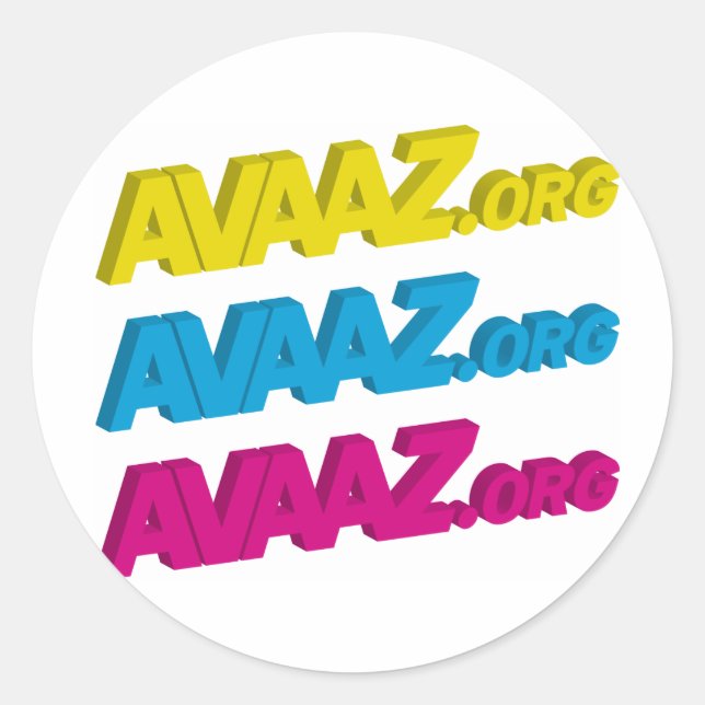 Autocollant circulaire Avaaz (Devant)