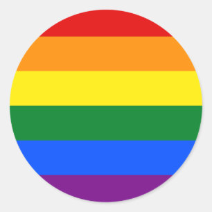 Autocollant circulaire Rainbow LGBTQ+ Pride
