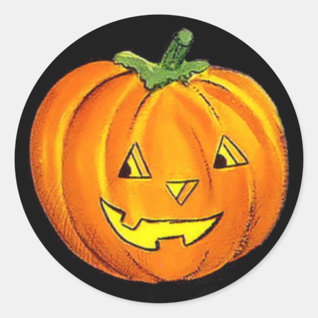 Autocollant Citrouille Vintage Halloween (Devant)