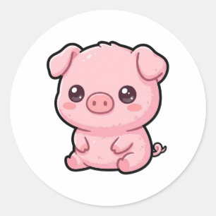 Autocollant Classique de Bébé Cochon Mignon