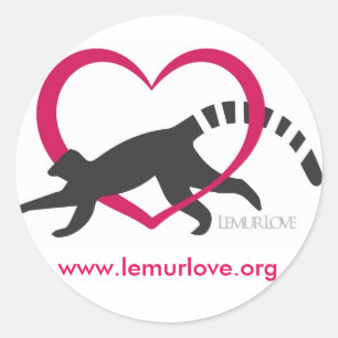 Autocollant classique de logo d'amour de lémur