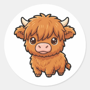 Autocollant Classique de Vache Highland Bébé Migno