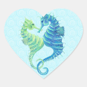 Autocollant Coeur de Seahorse