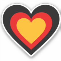 Autocollant Coeur drapeau allemand / Allemagne
