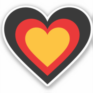 Autocollant Coeur drapeau allemand / Allemagne