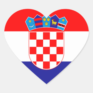 Autocollant Coeur du drapeau croate