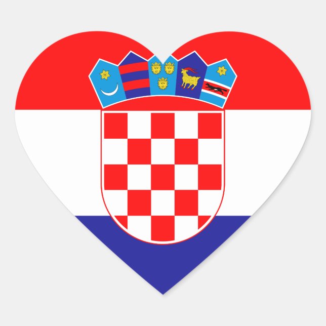 Autocollant Coeur du drapeau croate (Devant)