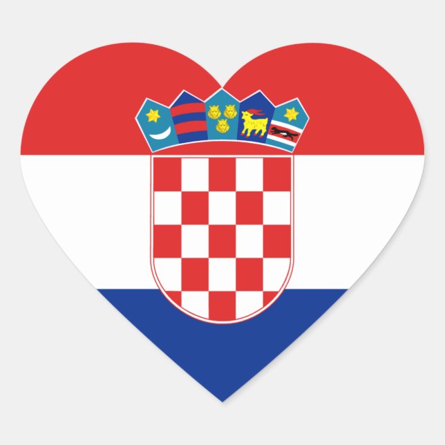 Autocollant Coeur du drapeau croate (Devant)