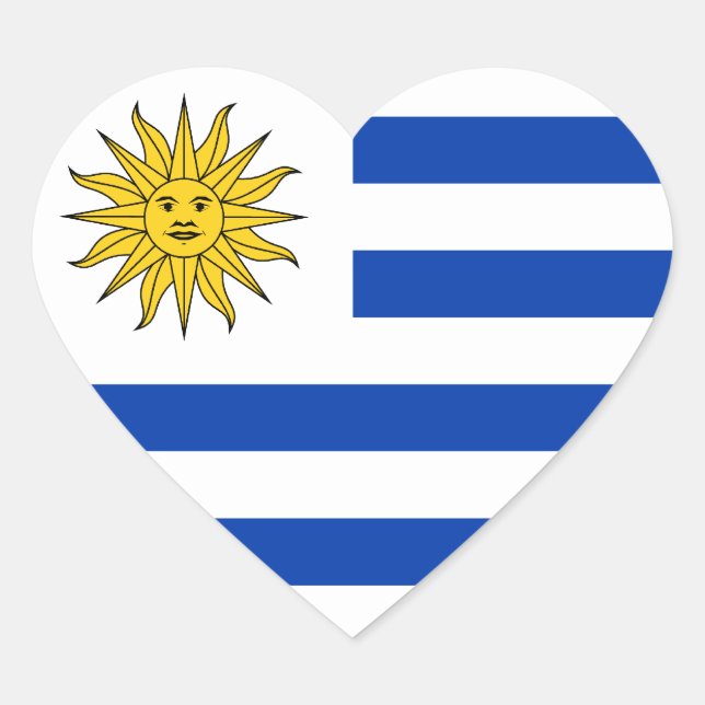 Autocollant coeur du drapeau uruguayen (Devant)