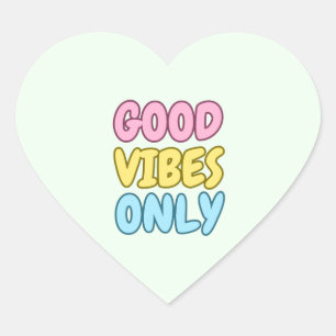 Autocollant cœur Good Vibes Only