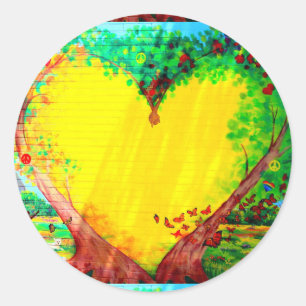 autocollant coeur or