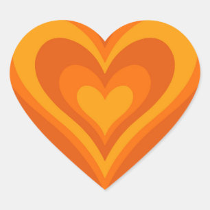 Autocollant Coeur Orange