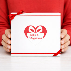 Autocollant cœur rouge et blanc mignon et moderne