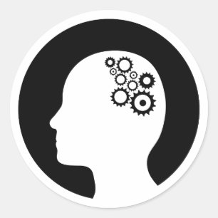 Autocollant Cogs travaillant dans le cerveau