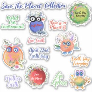 Autocollant Collection Sauvez La Planète