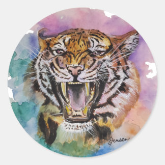 Autocollant coloré en aquarelle