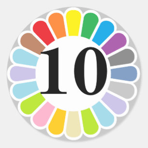 autocollant coloré numéro 10