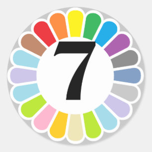 autocollant coloré numéro 7