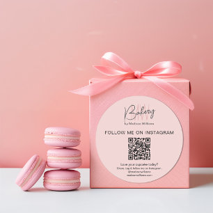 Autocollant commercial rose avec logo monogramme d