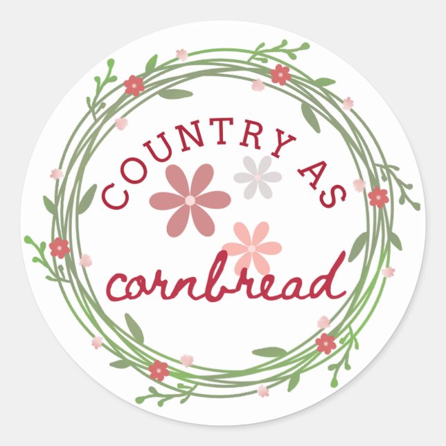 Autocollant Country comme Cornbread (Devant)