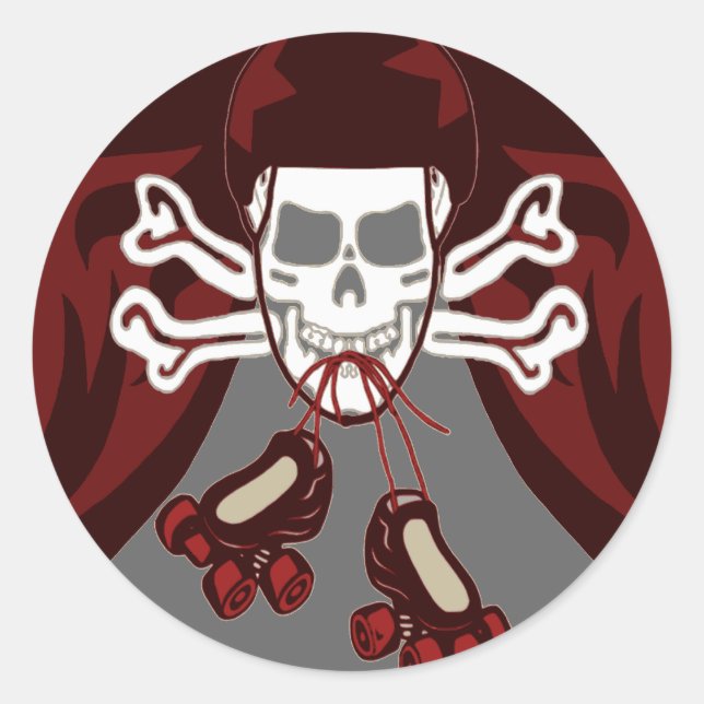 autocollant crâne et patins (Devant)