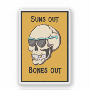Autocollant crâne Suns Out Bones Out