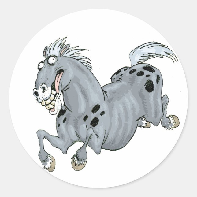 Autocollant Crazy Cartoon Horse (Devant)