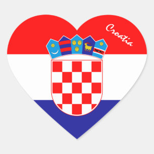Autocollant Croatie, Cœur, Drapeau Croate Patrioti