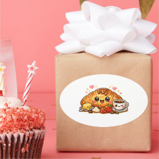 Autocollant Croissant Kawaii