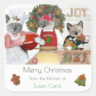 Autocollant cuisine de Noël Cookie Kittens