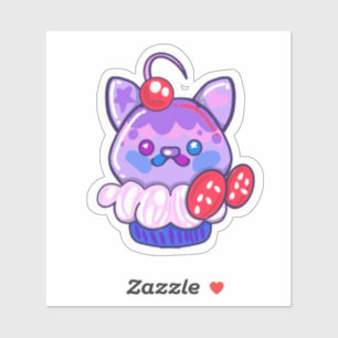 Autocollant cupcake Kawaii Kitty
