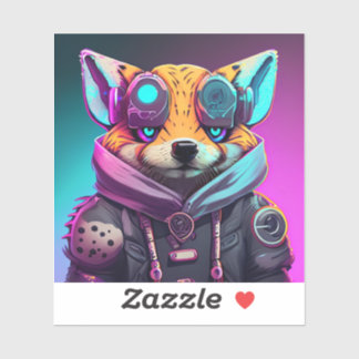 Autocollant Cyberpunk Fox