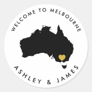 Autocollant d'accueil Mariage Australie pour boîte
