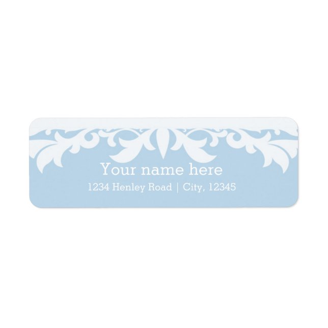 Autocollant d'adresse bleu et heureux pour toujour (Devant)