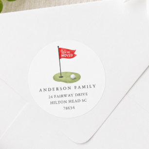 Autocollant d'adresse de déménagement de golf