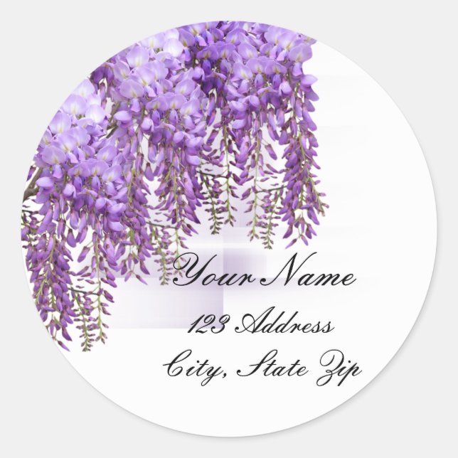 Autocollant d'adresse de la glycine violette (Devant)