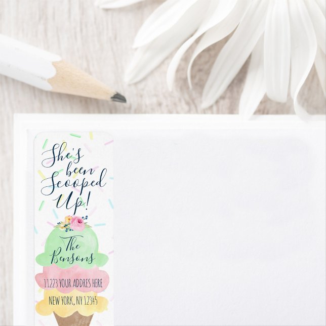 Autocollant d'adresse de retour de glace ramassée (Créateur téléchargé)