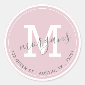 autocollant d'adresse de retour double monogramme