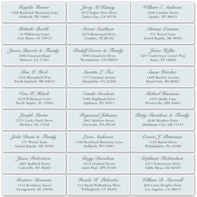 Autocollant d'adresse du mariage de la marine pers (Devant)