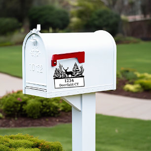 Autocollant d'adresse personnalisé cerfs et arbres