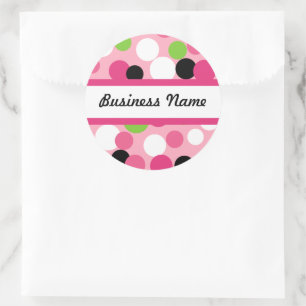 Autocollant d'affaires Polka Dot customisé