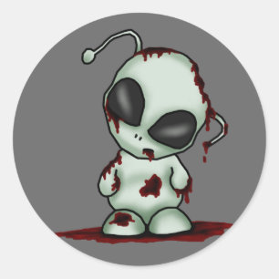 Autocollant d'alien de zombi