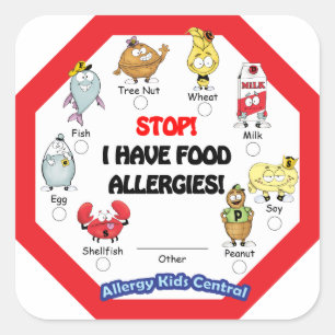 Autocollant d'allergie alimentaire