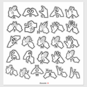 Autocollant d'alphabet BSL/Auslan – Aide visuelle 